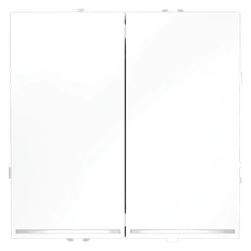 Изображение Проходной переключатель встраиваемый VOLTUM S70 двухклавишный с подсветкой 10А, (белый матовый)