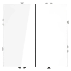 Изображение Выключатель с самовозвратом встраиваемый VOLTUM S70 двухклавишный 10А, (белый глянцевый)